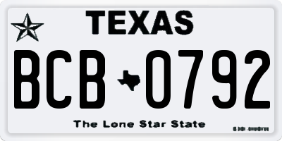 TX license plate BCB0792
