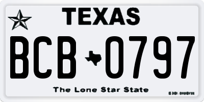 TX license plate BCB0797