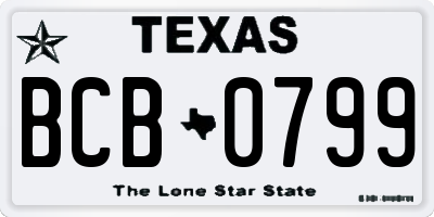 TX license plate BCB0799