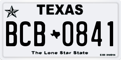 TX license plate BCB0841