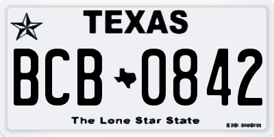TX license plate BCB0842
