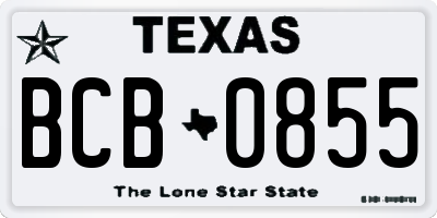 TX license plate BCB0855
