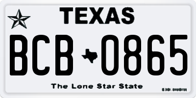 TX license plate BCB0865