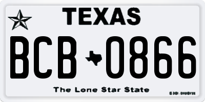 TX license plate BCB0866