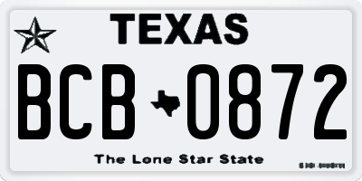 TX license plate BCB0872