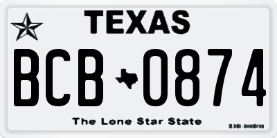 TX license plate BCB0874