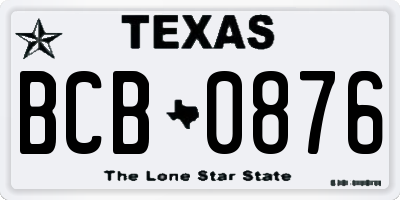 TX license plate BCB0876