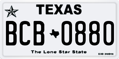 TX license plate BCB0880