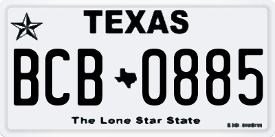 TX license plate BCB0885