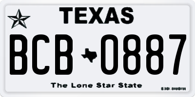 TX license plate BCB0887