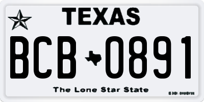 TX license plate BCB0891