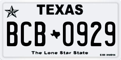 TX license plate BCB0929