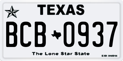 TX license plate BCB0937