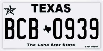 TX license plate BCB0939