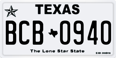 TX license plate BCB0940