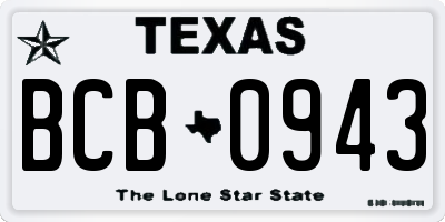 TX license plate BCB0943