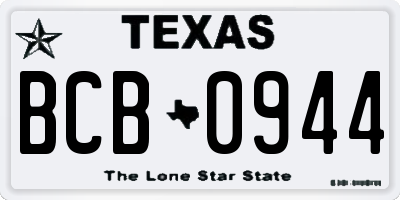 TX license plate BCB0944