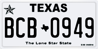 TX license plate BCB0949
