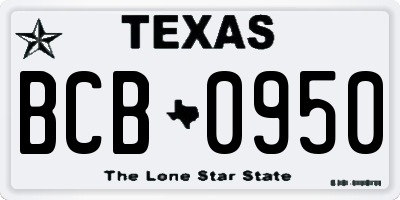 TX license plate BCB0950