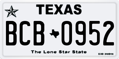 TX license plate BCB0952