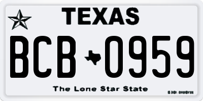 TX license plate BCB0959