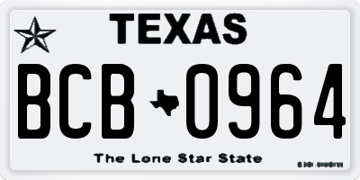 TX license plate BCB0964
