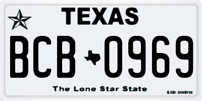 TX license plate BCB0969