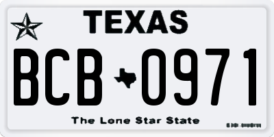 TX license plate BCB0971