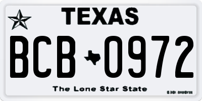 TX license plate BCB0972