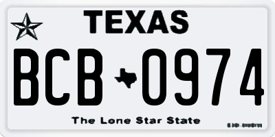 TX license plate BCB0974