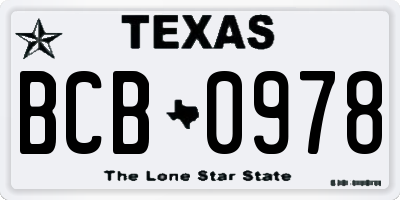 TX license plate BCB0978