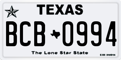TX license plate BCB0994