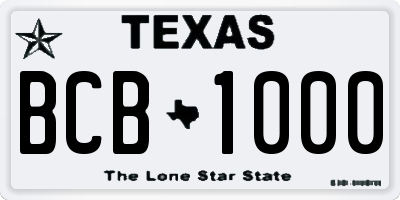 TX license plate BCB1000