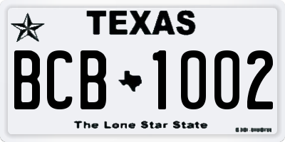 TX license plate BCB1002