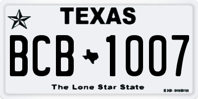 TX license plate BCB1007