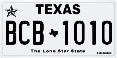 TX license plate BCB1010