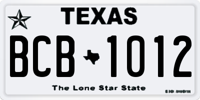 TX license plate BCB1012