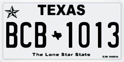 TX license plate BCB1013