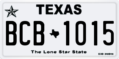 TX license plate BCB1015
