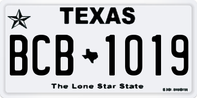 TX license plate BCB1019