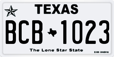 TX license plate BCB1023