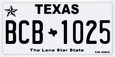 TX license plate BCB1025
