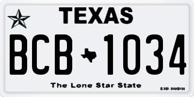 TX license plate BCB1034