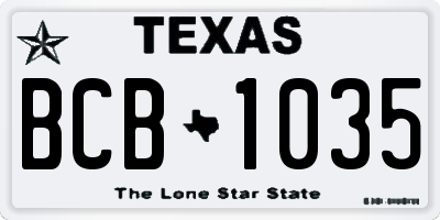 TX license plate BCB1035
