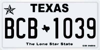 TX license plate BCB1039