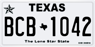TX license plate BCB1042