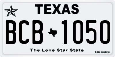TX license plate BCB1050