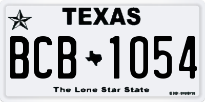 TX license plate BCB1054