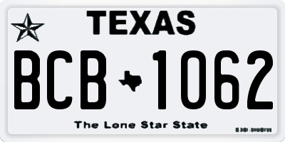 TX license plate BCB1062