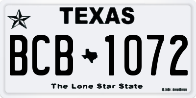 TX license plate BCB1072